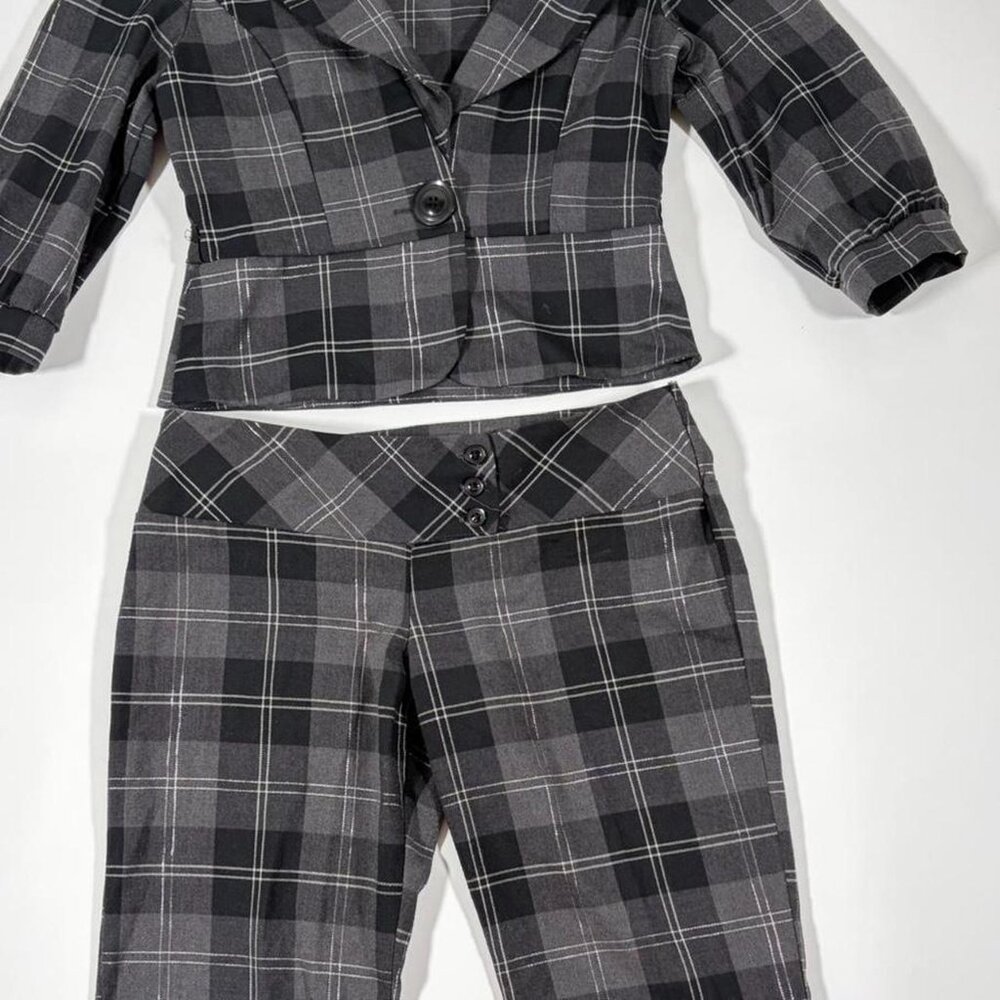 2000s Striped Jacket + Capi Suit Set - Picture 2 of 6